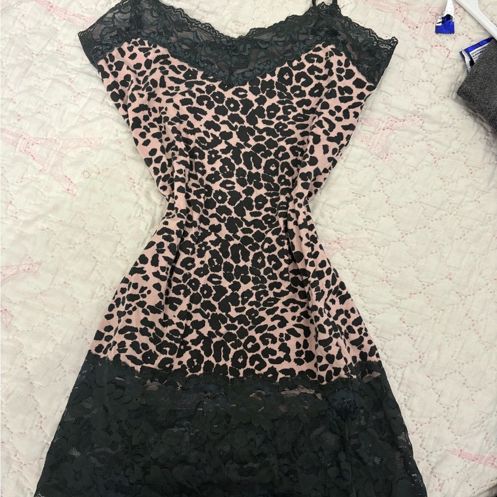 Bozzolo Pink and Black Lace Mini Dress